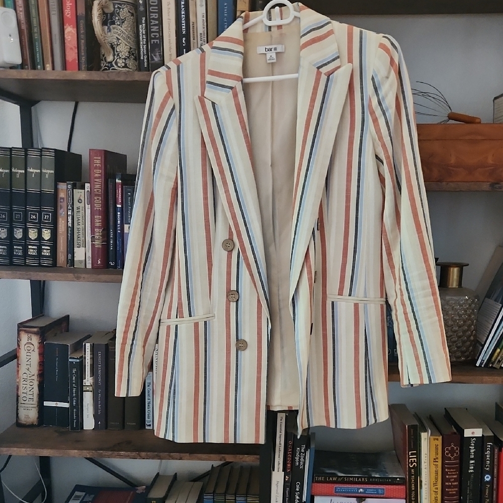 Chic Striped Blazer - Multicolor